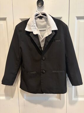 Boys' Black Dress Blazer Jacket and White dress shirt